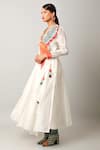 Buy_Jajaabor_Ivory Silk Chanderi Embroidered And Printed Applique Surplice Angarkha & Pant Set _Online_at_Aza_Fashions