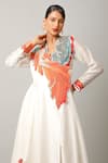 Buy_Jajaabor_Ivory Silk Chanderi Embroidered And Printed Applique Surplice Angarkha & Pant Set 