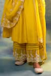 Shop_Sonia Khatri_Yellow Silk, Organza Embroidery, Sequins Round Neck Sunny Vivid Suit Palazzo Set _Online_at_Aza_Fashions