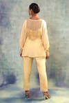Shop_Sonia Khatri_Yellow Muslin, Organza Embroidery, Sequins Round Glow Majestic Top And Pant Set _at_Aza_Fashions