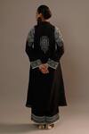 Shop_Sonia Khatri_Black Silk Embroidery Collared Alpana Blossom Kurta With Palazzo _at_Aza_Fashions