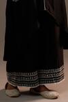 Sonia Khatri_Black Silk Embroidery Collared Alpana Blossom Kurta With Palazzo _at_Aza_Fashions