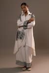 Buy_Sonia Khatri_White Silk Embroidery Collared Alpana Bloom Kurta With Palazzo _Online_at_Aza_Fashions