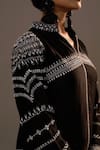 Sonia Khatri_Black Summer Silk Embroidery Sequin Enchanting Umbra Work Shirt With Palazzo _at_Aza_Fashions