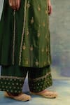 Sonia Khatri_Green Organza, Silk Sequins, Embroidery Round Bloom Garden Anarkali Palazzo Set _at_Aza_Fashions