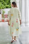Shop_Charu Makkar_Green Chanderi Cotton Embroidery Flora Garden Patch Anarkali With Pant _at_Aza_Fashions