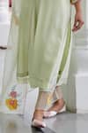 Shop_Charu Makkar_Green Chanderi Cotton Embroidery Blossom Patch Work Kurta Pant Set _Online_at_Aza_Fashions