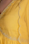 Charu Makkar_Yellow Chanderi Tissue Embroidered Floral Round Aari Kurta Gharara Set_at_Aza_Fashions