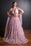 Buy_Ohaila Khan_Pink Tulle Applique Embroidered Sequin Blouse Bridal Lehenga Set  _at_Aza_Fashions