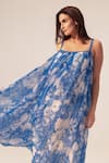 Reena Sharma Blue Bamboo Embroidery Square Neck Azure Cami Floral Print Dress Online at Aza Fashions Reena Sharma_Blue Bamboo Embroidery Square Neck Azure Cami Floral Print Dress _Online_at_Aza_Fashions