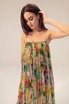 Buy Reena Sharma Multi Color Bamboo Square Neck Eden Cami Botanical Print Dress Online at Aza Fashions Buy_Reena Sharma_Multi Color Bamboo Square Neck Eden Cami Botanical Print Dress _Online_at_Aza_Fashions