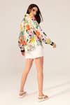 REENA SHARMA_Multi Color Pure Cotton Crepe Printed Floral Spread Collar Eden Shirt _Online_at_Aza_Fashions