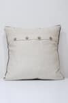 Shop_Linen Bloom_Beige 100% Pure Linen Thread Tufted Embroidered Cushion _at_Aza_Fashions