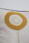 Linen Bloom_Beige 100% Pure Linen Thread Tufted Embroidered Cushion _Online_at_Aza_Fashions