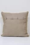 Shop_Linen Bloom_Brown 100% Pure Linen Thread Embroidered Floral Cushion _at_Aza_Fashions