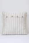 Shop_Linen Bloom_Beige 100% Pure Linen Stripe Pattern Cushion _at_Aza_Fashions