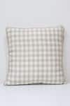 Buy_Linen Bloom_Beige 100% Pure Linen Checkered Pattern Cushion _at_Aza_Fashions