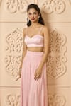 Buy_Aariyana Couture_Pink Bustier Satin Lycra Embroidered Floral Patterns With Flared Pant Set 