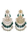 Auraa Trends_Green Beads Kundan Embellished Pendant Choker Set _Online