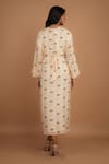 Shop_Nassh_Multi Color Silk V-neck Fawn Print Tie Up Dress _at_Aza_Fashions