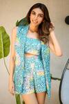 Buy_Nassh_Multi Color Linen Square Neck Trippy Print Shacket Set _at_Aza_Fashions