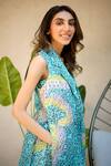 Shop_Nassh_Multi Color Linen Square Neck Trippy Print Shacket Set _at_Aza_Fashions