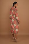 Shop_Nassh_Multi Color Airjet Silk Printed Serene Checkered Mandarin Midi Dress  _at_Aza_Fashions