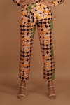 Nassh_Multi Color Airjet Silk Printed Botanical Checker Jacket And Pant Set  _Online_at_Aza_Fashions