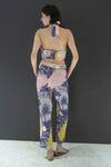 Shop_Nassh_Multi Color Pure Linen Printed Marina Halter Neck Crossbody Top And Pant _at_Aza_Fashions