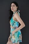 Shop_Nassh_Multi Color Lurex Printed Marina Reff Crossbody Top And Shorts Set  _Online_at_Aza_Fashions