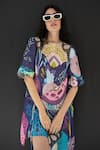 Shop_Nassh_Multi Color Pure Linen Printed Mariner Round Wrap Dress _Online_at_Aza_Fashions