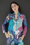 Nassh_Multi Color Pure Linen Printed Mariner Notched Lapel Shirt And Pant Set _Online_at_Aza_Fashions