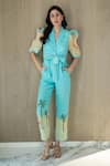 Buy_Nassh_Multi Color Pure Linen Printed Beach Notched Lapel Collar Jumpsuit _at_Aza_Fashions