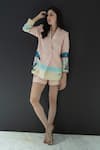 Buy_Nassh_Multi Color Pure Linen Printed Beach Shawl Collar Atlan Blazer And Shorts Set _Online_at_Aza_Fashions