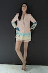 Shop_Nassh_Multi Color Pure Linen Printed Beach Shawl Collar Atlan Blazer And Shorts Set _Online_at_Aza_Fashions