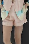 Buy_Nassh_Multi Color Pure Linen Printed Beach Shawl Collar Atlan Blazer And Shorts Set 