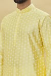 Shop_Arihant Rai Sinha_Yellow Silk Floral Kurta And Dhoti Pant Set _Online_at_Aza_Fashions