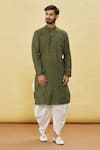 Buy_Arihant Rai Sinha_Green Silk Petal Kurta And Dhoti Pant Set _Online_at_Aza_Fashions