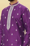 Shop_Arihant Rai Sinha_Purple Silk Embroidered Floral Kurta And Churidar Set _Online_at_Aza_Fashions