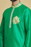 Shop_Arihant Rai Sinha_Green Silk Embroidery Thread Placement Kurta And Dhoti Pant Set _Online_at_Aza_Fashions