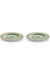 Shop_Perenne Design_Green Fine Bone China Emerald Palace Side Plate Set Of 2_at_Aza_Fashions