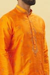 Shop_Arihant Rai Sinha_Orange Silk Embroidery Thread Placket Kurta And Dhoti Pant Set _Online_at_Aza_Fashions