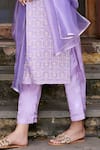 Shop_Seher Jaipur_Purple Muslin Silk Embroidered Floral Round Almiza Kurta Pant Set _Online_at_Aza_Fashions