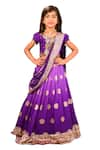 Buy_Lakshmi Reddy_Purple Georgette Embroidered Zari Ombre Butti Lehenga Set  _at_Aza_Fashions