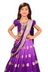 Lakshmi Reddy_Purple Georgette Embroidered Zari Ombre Butti Lehenga Set  _Online_at_Aza_Fashions