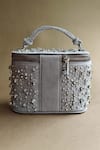 Shop_Plode_Silver Stone Rectangle Shaped Embellished Vanity Bag _at_Aza_Fashions