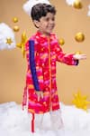 Buy_Little Shiro_Pink 100% Cotton Satin Embroidery Stars Mysteries Of Dawn Clouds Print Kurta Set 