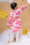 Shop_Little Shiro_Off White 100% Cotton Satin Embroidery Stars Be Your Own Sunshine Kurta Set _at_Aza_Fashions