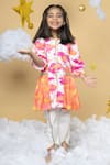 Buy_Little Shiro_Off White 100% Cotton Satin Live In Sunshine Cloudy Sunset Kurta With Dhoti Pant _at_Aza_Fashions