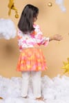 Shop_Little Shiro_Off White 100% Cotton Satin Live In Sunshine Cloudy Sunset Kurta With Dhoti Pant _at_Aza_Fashions